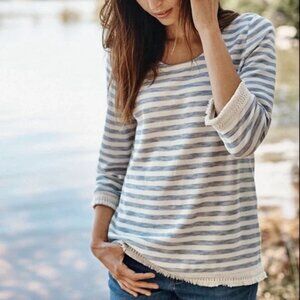 J. Jill Striped Fringe Top XS Petite